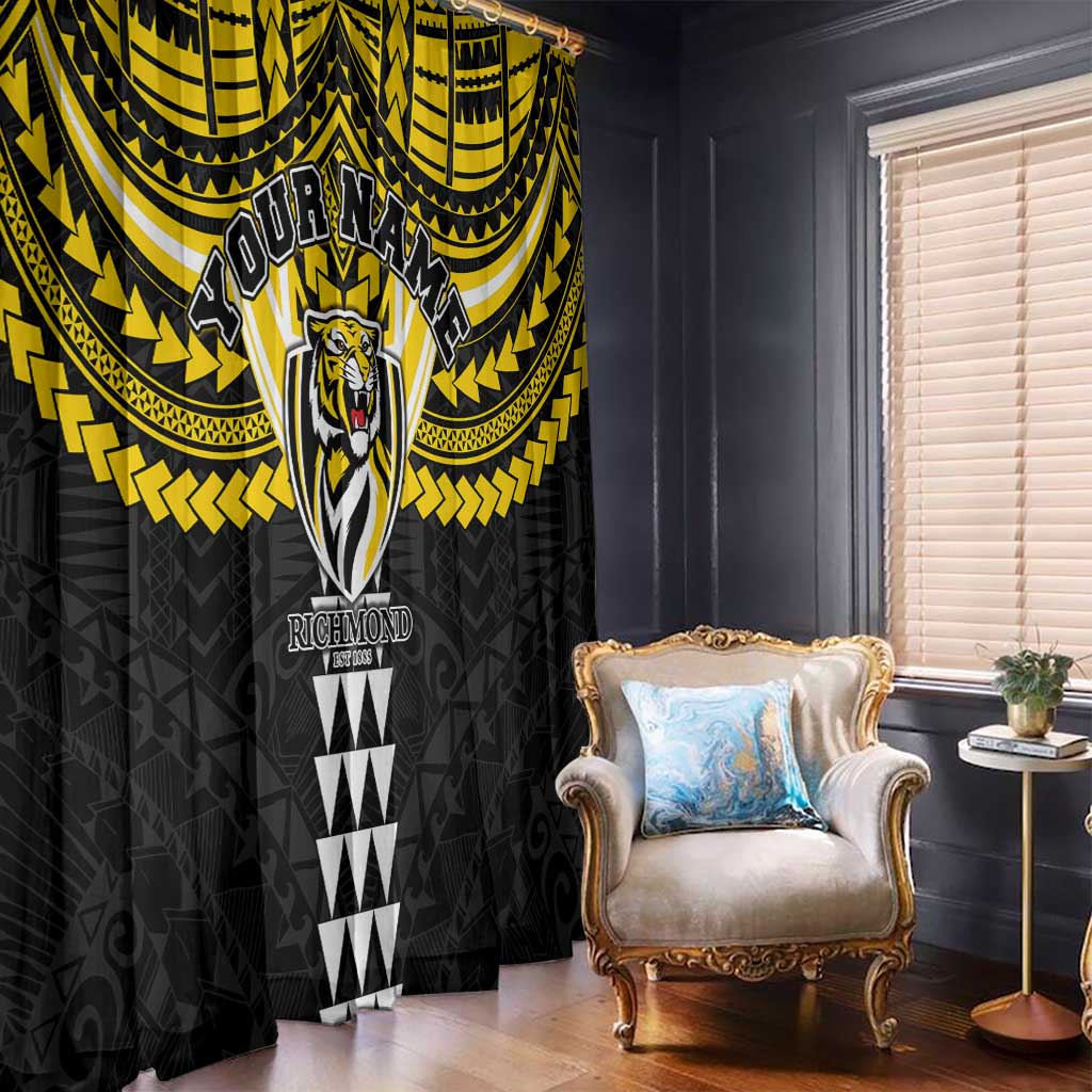Personalized Richmond Tigers Window Curtain Polynesian Tribal Pattern Heritage Football
