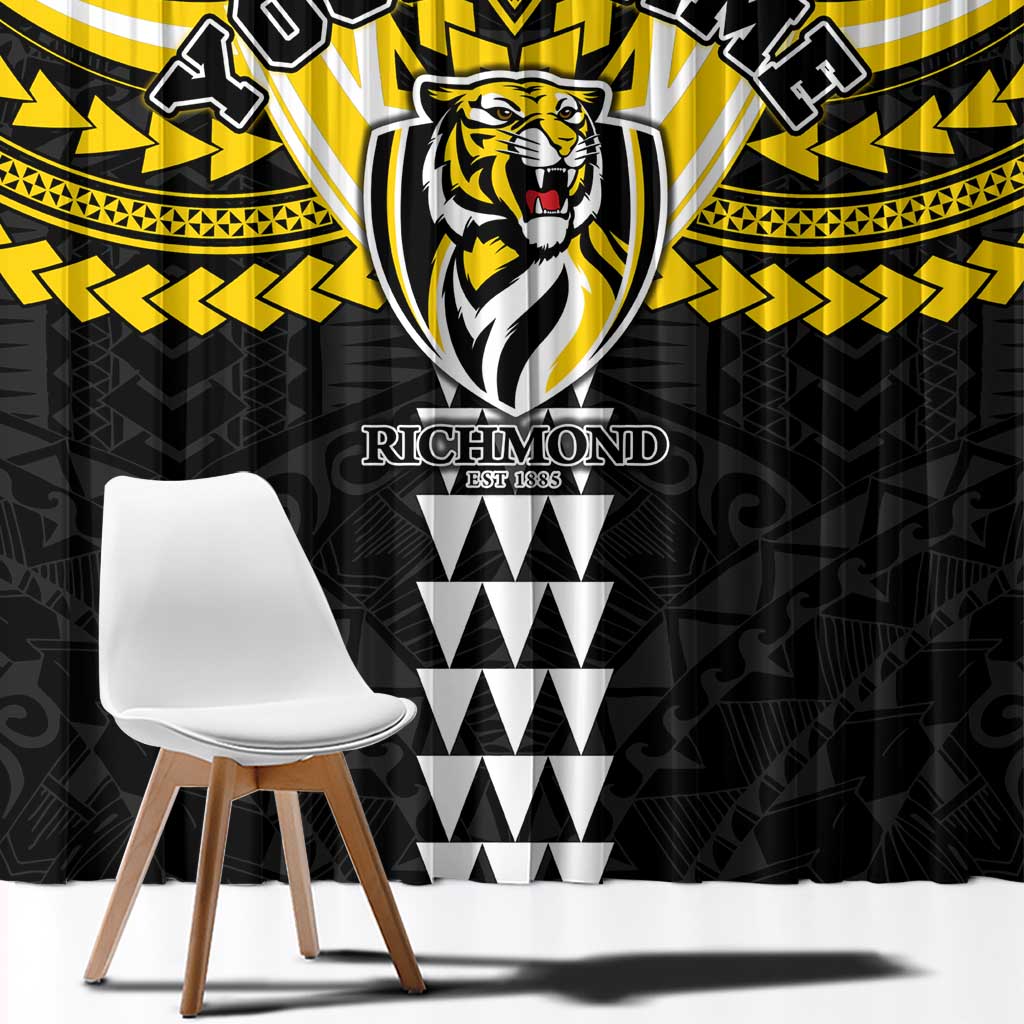 Personalized Richmond Tigers Window Curtain Polynesian Tribal Pattern Heritage Football