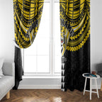 Personalized Richmond Tigers Window Curtain Polynesian Tribal Pattern Heritage Football