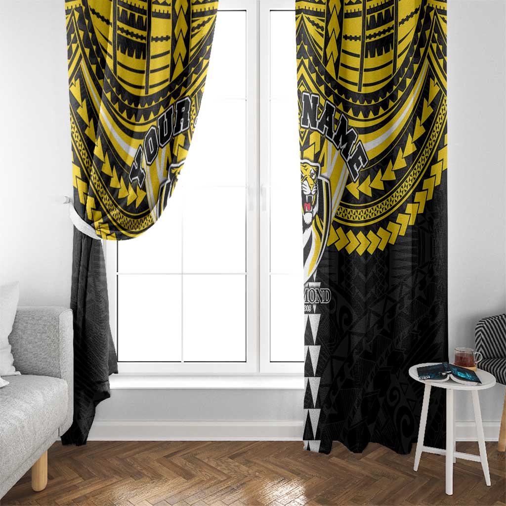 Personalized Richmond Tigers Window Curtain Polynesian Tribal Pattern Heritage Football