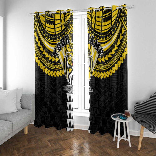 Personalized Richmond Tigers Window Curtain Polynesian Tribal Pattern Heritage Football