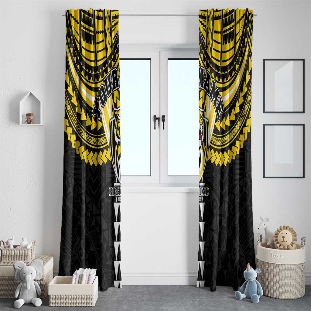 Personalized Richmond Tigers Window Curtain Polynesian Tribal Pattern Heritage Football