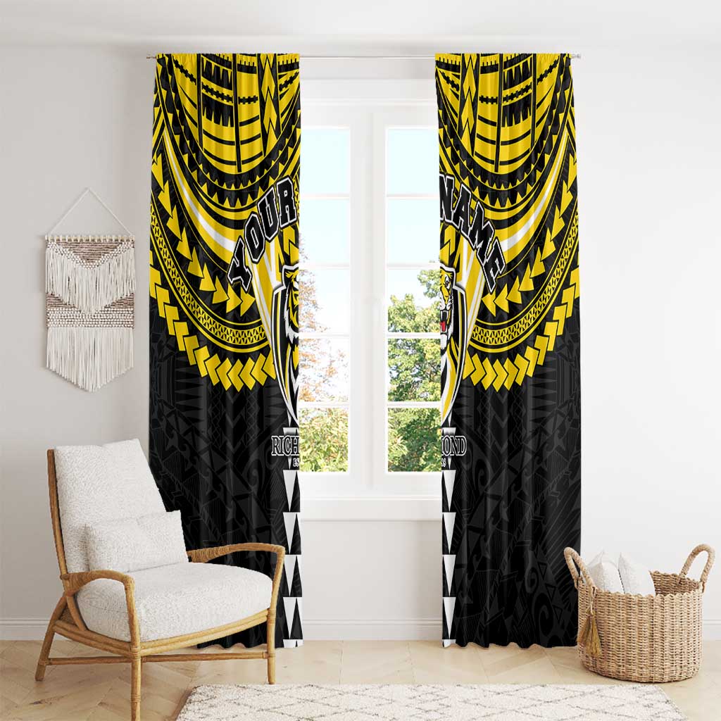 Personalized Richmond Tigers Window Curtain Polynesian Tribal Pattern Heritage Football