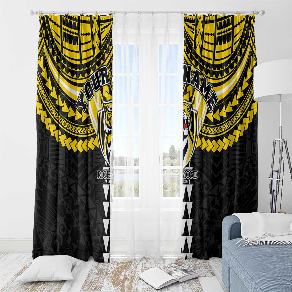Personalized Richmond Tigers Window Curtain Polynesian Tribal Pattern Heritage Football