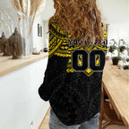 Personalized Richmond Tigers Women Casual Shirt Polynesian Tribal Pattern Heritage Football