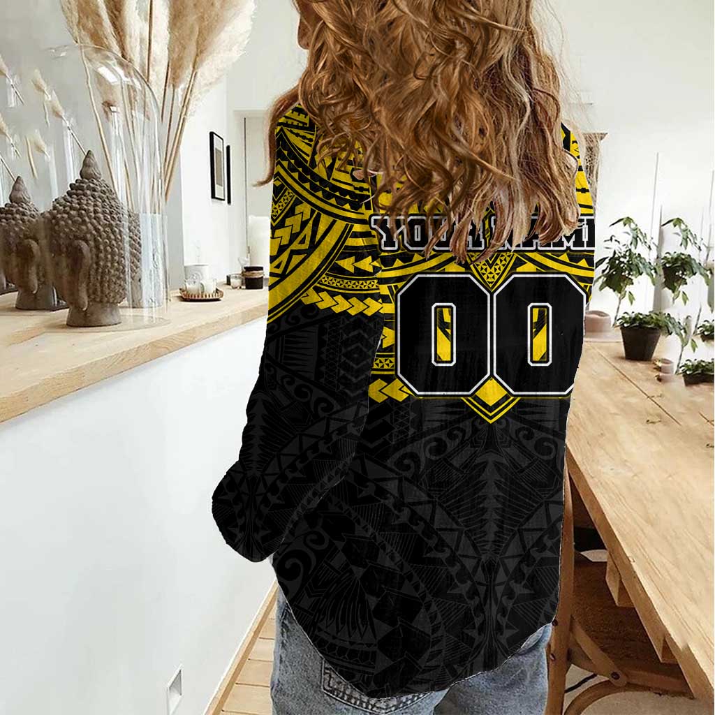 Personalized Richmond Tigers Women Casual Shirt Polynesian Tribal Pattern Heritage Football