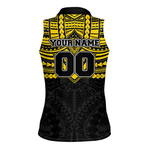 Personalized Richmond Tigers Women Sleeveless Polo Shirt Polynesian Tribal Pattern Heritage Football