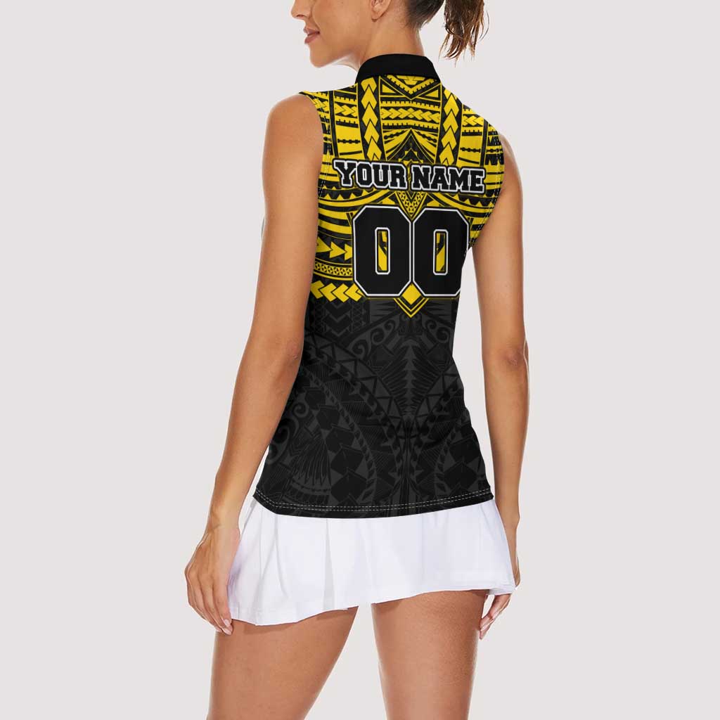 Personalized Richmond Tigers Women Sleeveless Polo Shirt Polynesian Tribal Pattern Heritage Football