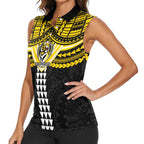 Personalized Richmond Tigers Women Sleeveless Polo Shirt Polynesian Tribal Pattern Heritage Football