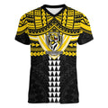 Personalized Richmond Tigers Women V-Neck T-Shirt Polynesian Tribal Pattern Heritage Football