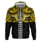 Personalized Richmond Tigers Zip Hoodie Polynesian Tribal Pattern Heritage Football