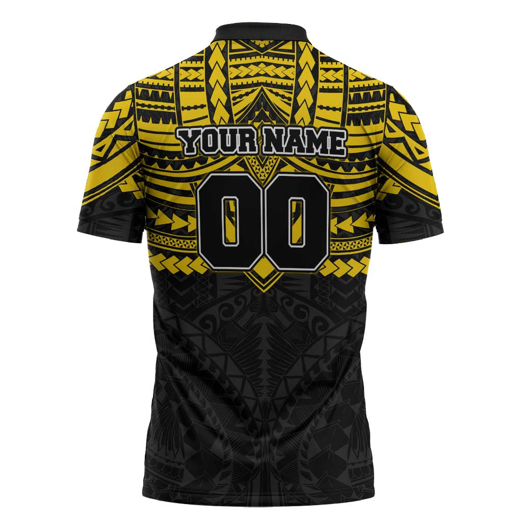 Personalized Richmond Tigers Zipper Polo Shirt Polynesian Tribal Pattern Heritage Football