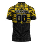 Personalized Richmond Tigers Zipper Polo Shirt Polynesian Tribal Pattern Heritage Football