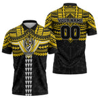Personalized Richmond Tigers Zipper Polo Shirt Polynesian Tribal Pattern Heritage Football