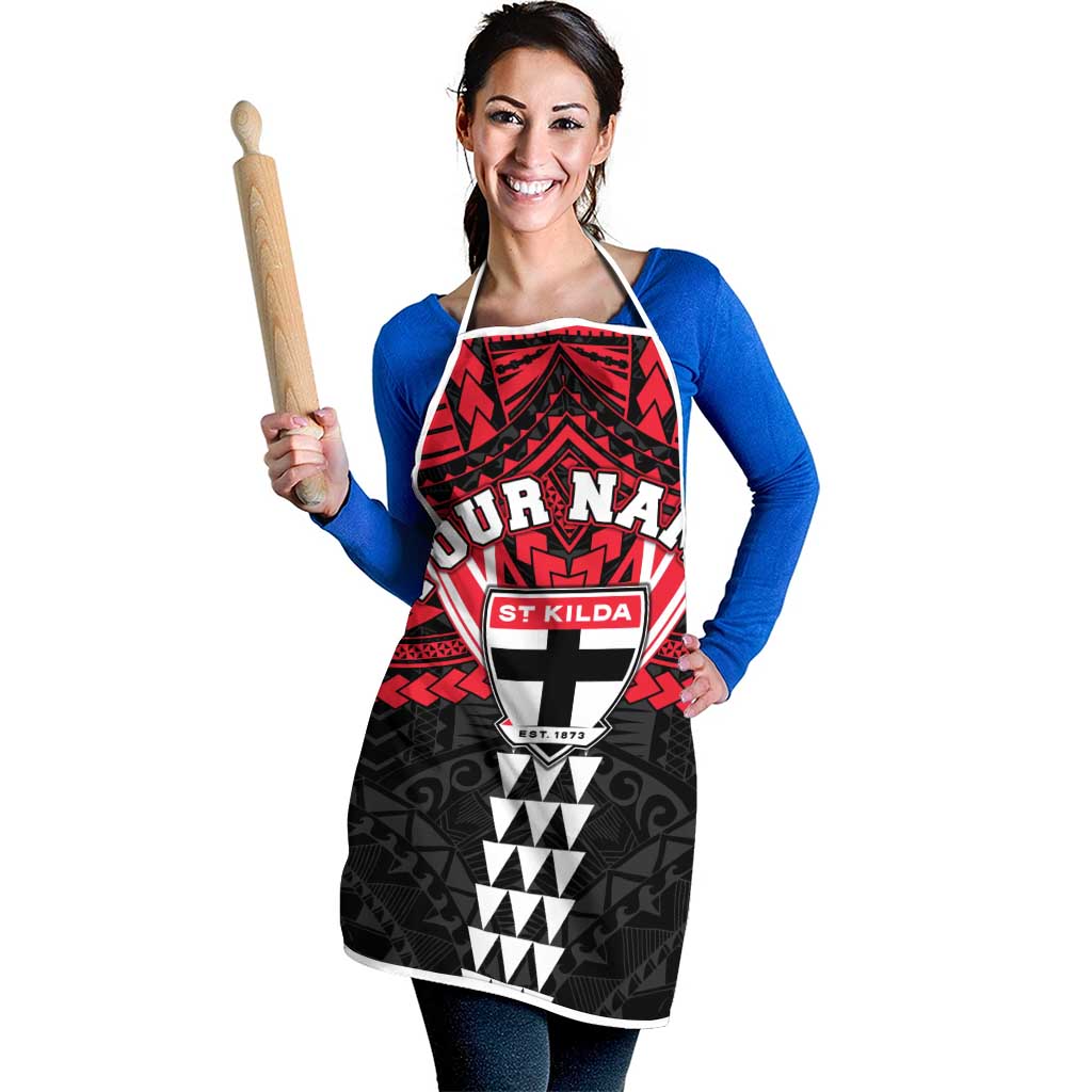 Personalized St Kilda Saints Apron Polynesian Tribal Pattern Heritage Football