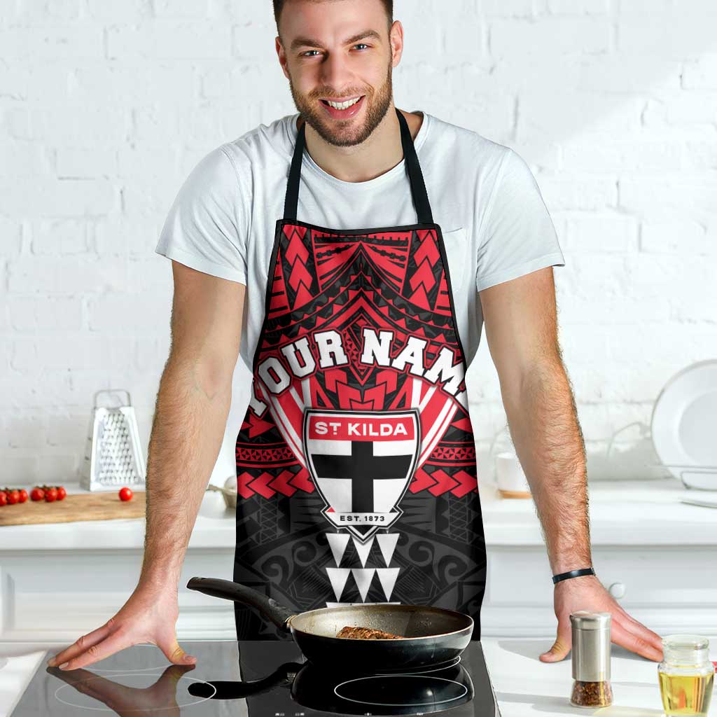 Personalized St Kilda Saints Apron Polynesian Tribal Pattern Heritage Football
