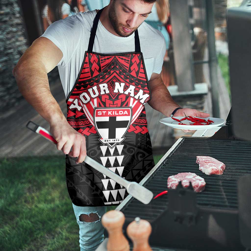 Personalized St Kilda Saints Apron Polynesian Tribal Pattern Heritage Football