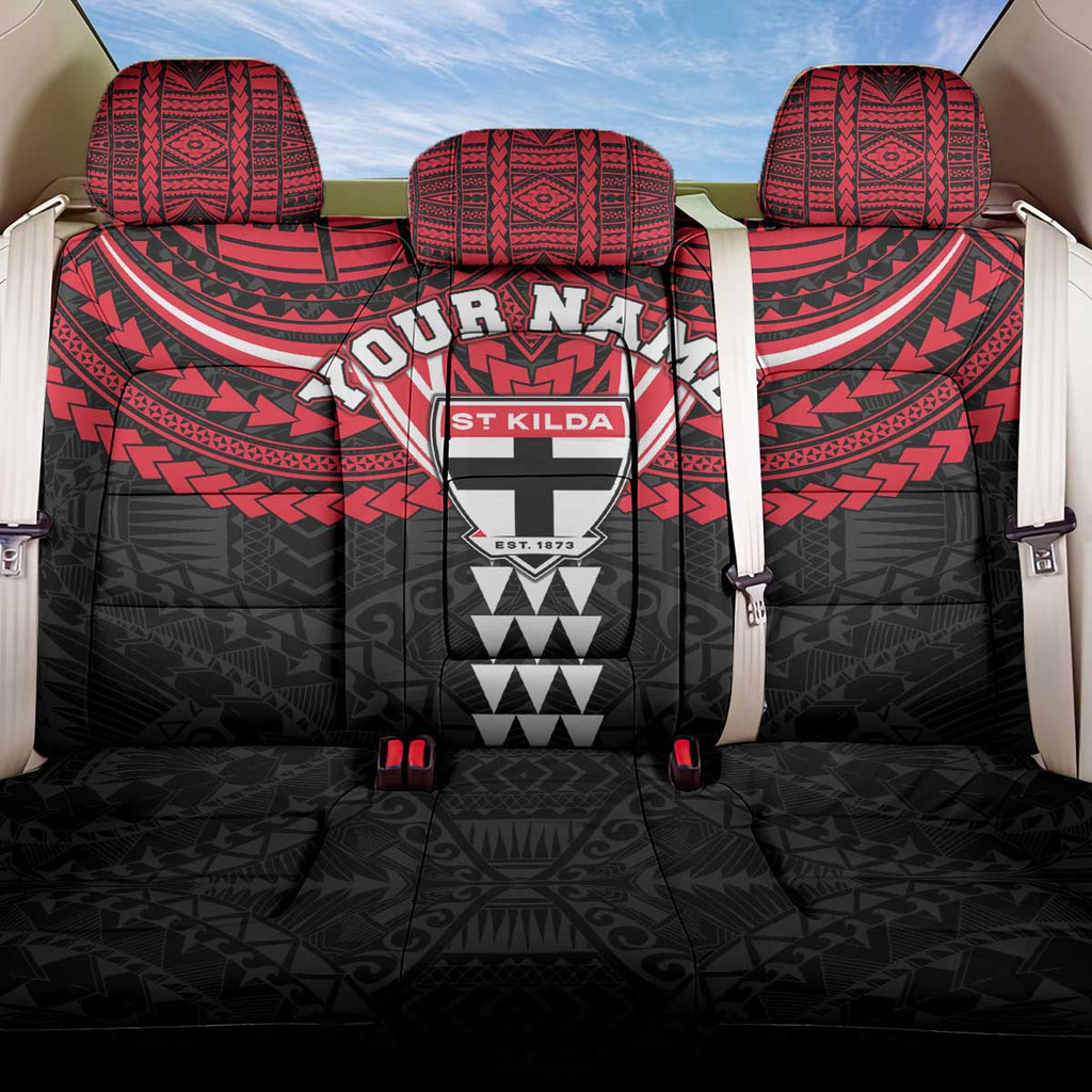 Personalized St Kilda Saints Back Car Seat Cover Polynesian Tribal Pattern Heritage Football