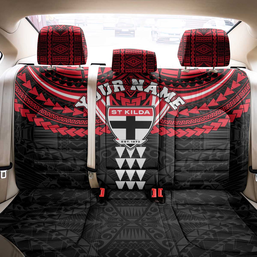Personalized St Kilda Saints Back Car Seat Cover Polynesian Tribal Pattern Heritage Football