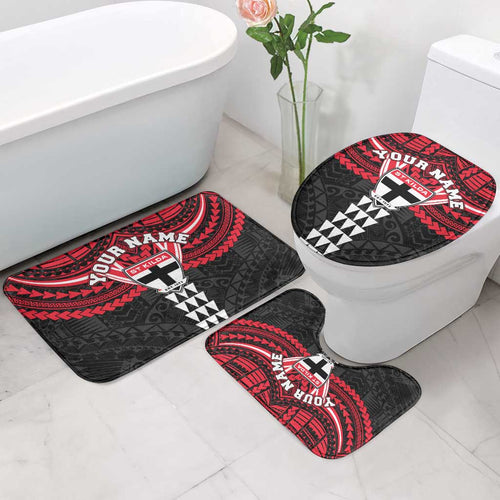 Personalized St Kilda Saints Bathroom Set Polynesian Tribal Pattern Heritage Football