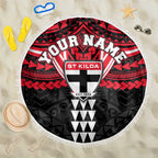 Personalized St Kilda Saints Beach Blanket Polynesian Tribal Pattern Heritage Football