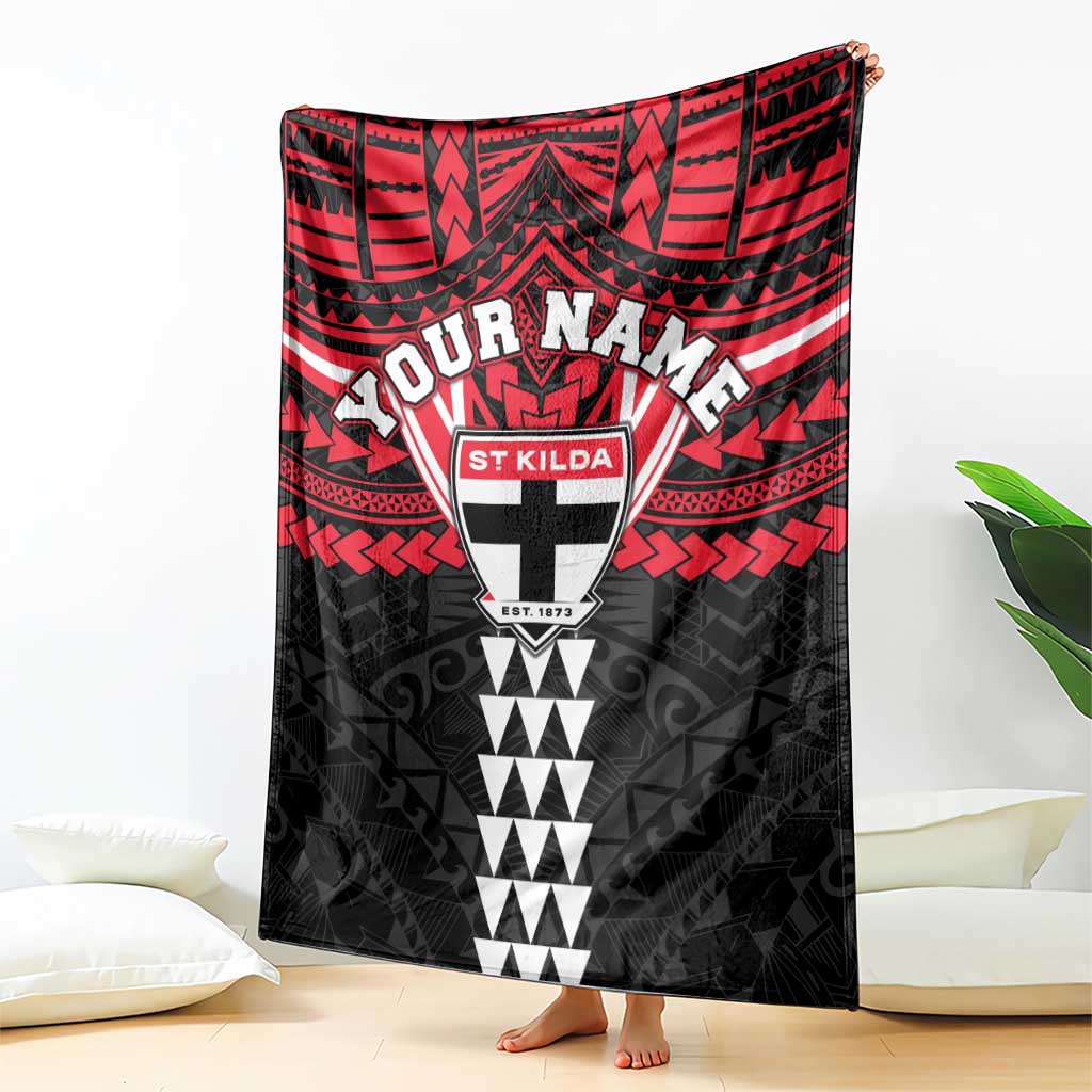 Personalized St Kilda Saints Blanket Polynesian Tribal Pattern Heritage Football