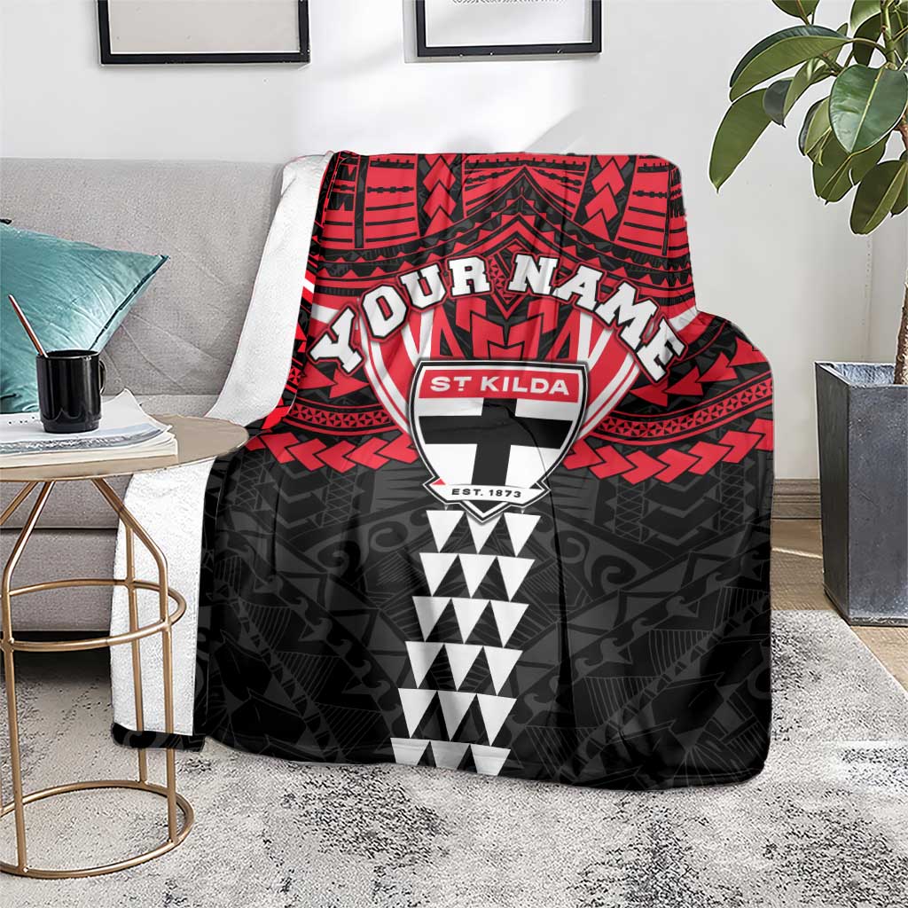 Personalized St Kilda Saints Blanket Polynesian Tribal Pattern Heritage Football