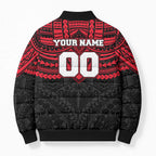 Personalized St Kilda Saints Bomber Puffer Jacket Polynesian Tribal Pattern Heritage Football