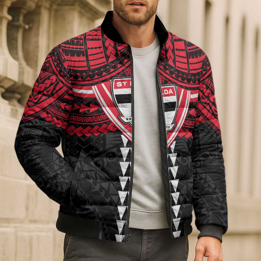 Personalized St Kilda Saints Bomber Puffer Jacket Polynesian Tribal Pattern Heritage Football