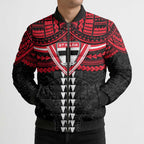 Personalized St Kilda Saints Bomber Puffer Jacket Polynesian Tribal Pattern Heritage Football