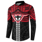 Personalized St Kilda Saints Button Sweatshirt Polynesian Tribal Pattern Heritage Football