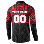Personalized St Kilda Saints Button Sweatshirt Polynesian Tribal Pattern Heritage Football