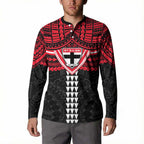 Personalized St Kilda Saints Button Sweatshirt Polynesian Tribal Pattern Heritage Football