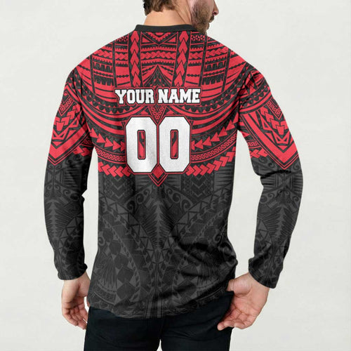 Personalized St Kilda Saints Button Sweatshirt Polynesian Tribal Pattern Heritage Football