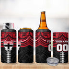 Personalized St Kilda Saints 4 in 1 Can Cooler Tumbler Polynesian Tribal Pattern Heritage Football
