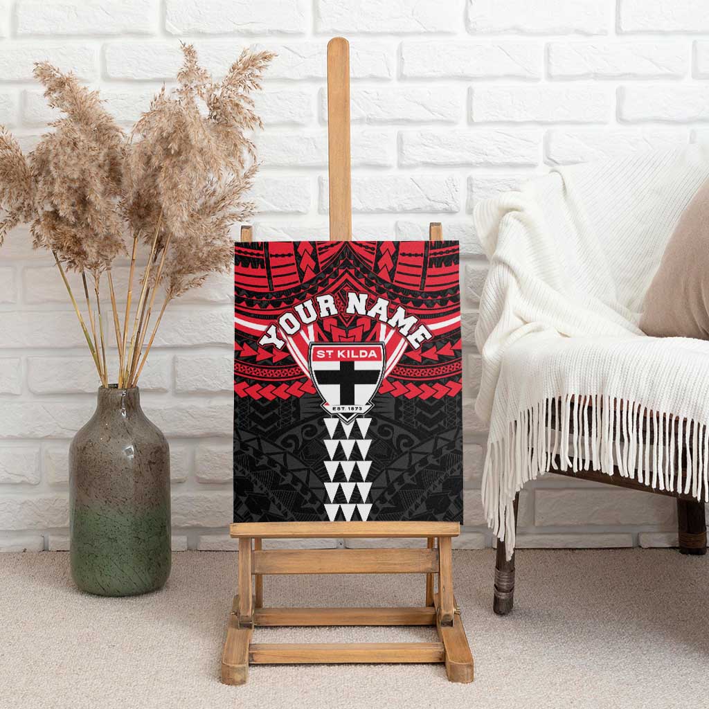 Personalized St Kilda Saints Canvas Wall Art Polynesian Tribal Pattern Heritage Football
