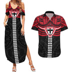 Personalized St Kilda Saints Couples Matching Summer Maxi Dress and Hawaiian Shirt Polynesian Tribal Pattern Heritage Football