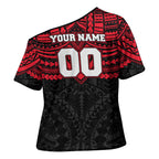 Personalized St Kilda Saints Cross Shoulder Shirt Polynesian Tribal Pattern Heritage Football