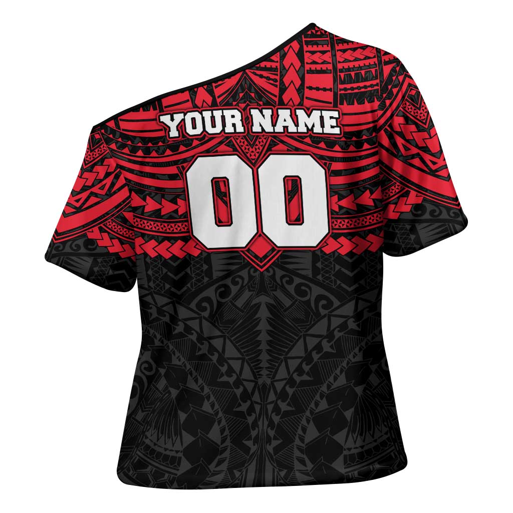 Personalized St Kilda Saints Cross Shoulder Shirt Polynesian Tribal Pattern Heritage Football