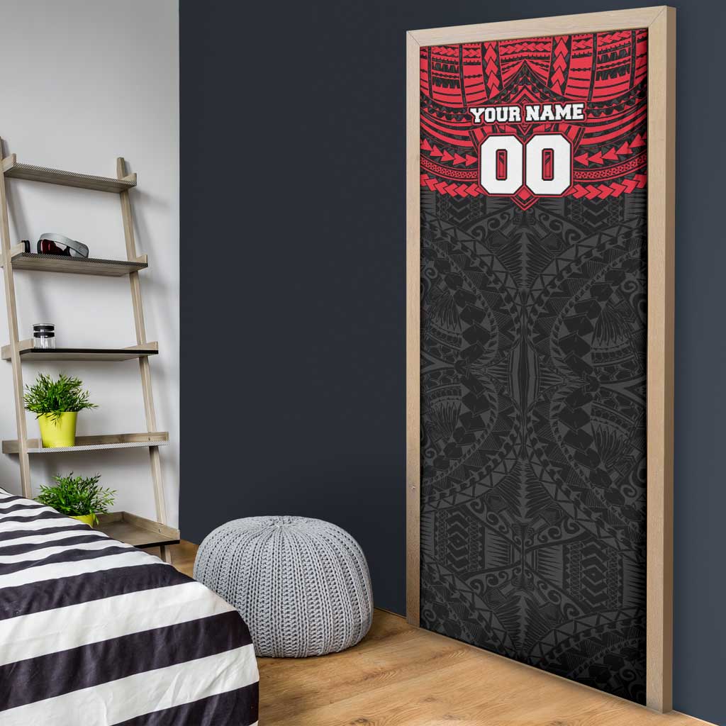 Personalized St Kilda Saints Door Cover Polynesian Tribal Pattern Heritage Football