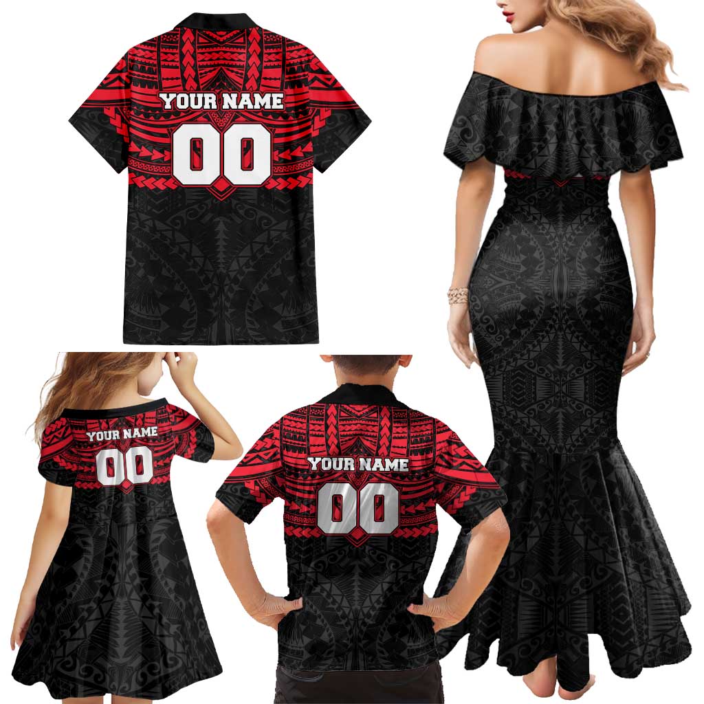 Personalized St Kilda Saints Family Matching Mermaid Dress and Hawaiian Shirt Polynesian Tribal Pattern Heritage Football