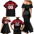 Personalized St Kilda Saints Family Matching Mermaid Dress and Hawaiian Shirt Polynesian Tribal Pattern Heritage Football