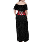 Personalized St Kilda Saints Family Matching Off Shoulder Maxi Dress and Hawaiian Shirt Polynesian Tribal Pattern Heritage Football