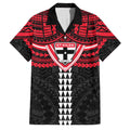 Personalized St Kilda Saints Family Matching Off Shoulder Short Dress and Hawaiian Shirt Polynesian Tribal Pattern Heritage Football