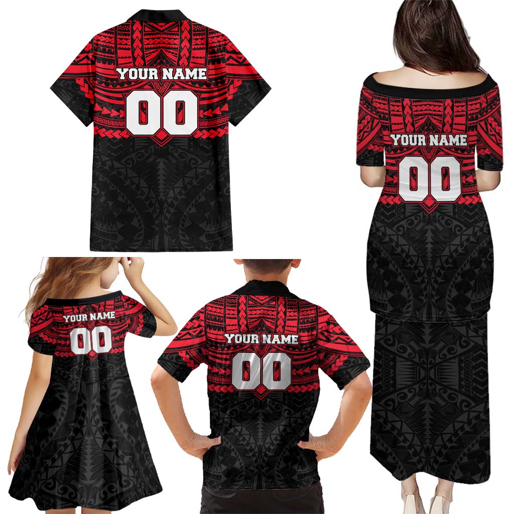 Personalized St Kilda Saints Family Matching Puletasi and Hawaiian Shirt Polynesian Tribal Pattern Heritage Football