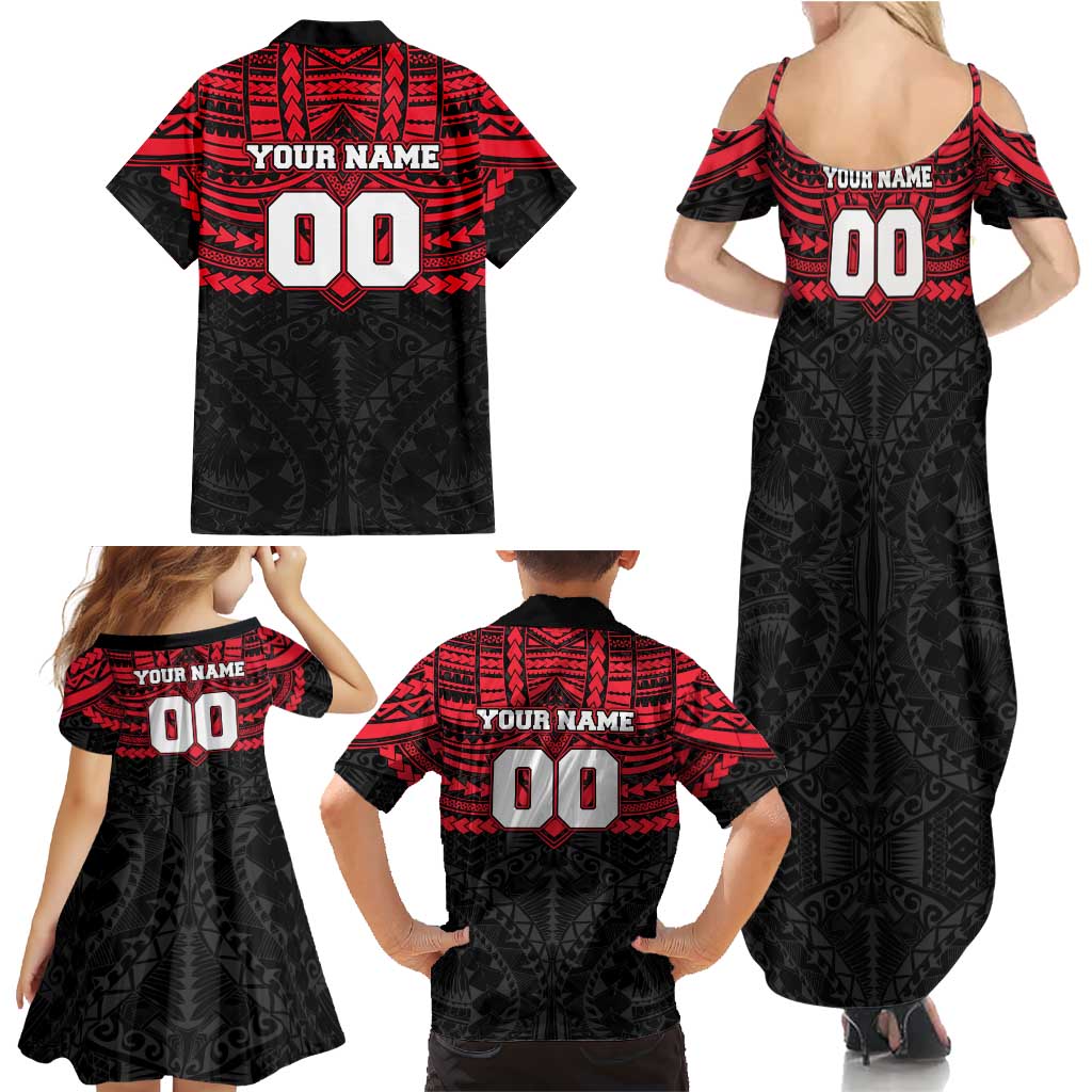 Personalized St Kilda Saints Family Matching Summer Maxi Dress and Hawaiian Shirt Polynesian Tribal Pattern Heritage Football