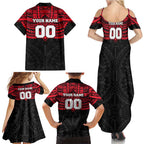 Personalized St Kilda Saints Family Matching Summer Maxi Dress and Hawaiian Shirt Polynesian Tribal Pattern Heritage Football