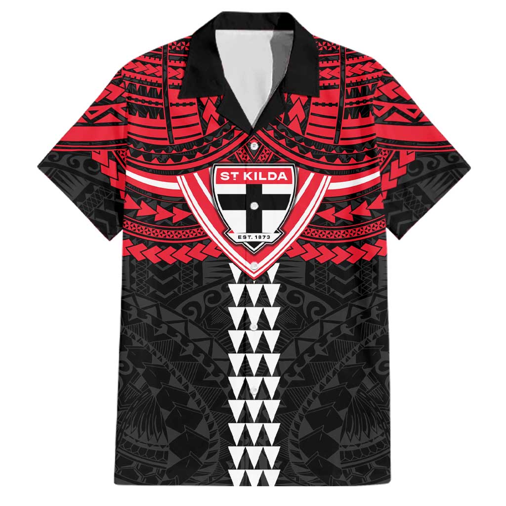 Personalized St Kilda Saints Family Matching Summer Maxi Dress and Hawaiian Shirt Polynesian Tribal Pattern Heritage Football