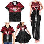 Personalized St Kilda Saints Family Matching Tank Maxi Dress and Hawaiian Shirt Polynesian Tribal Pattern Heritage Football