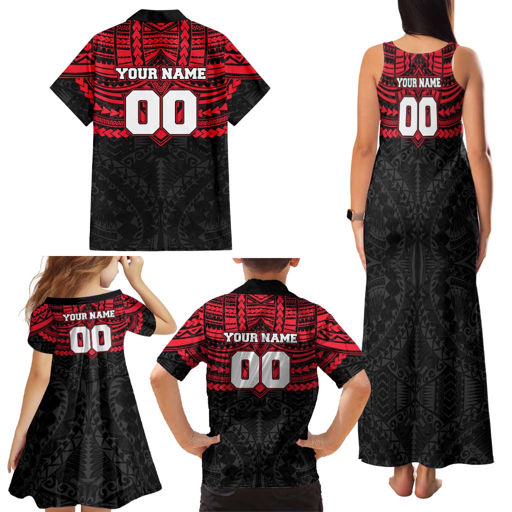 Personalized St Kilda Saints Family Matching Tank Maxi Dress and Hawaiian Shirt Polynesian Tribal Pattern Heritage Football